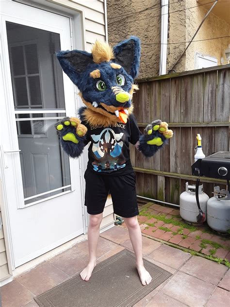 Fursuit_irl. It does help to sort of be able to hide behind that face if you're bad with socializing. Or be like me and be a silent suiter, so you even have an excuse not to talk! I always wear masks and helmets for costumes, yet I am still always nervous and bad at socializing. 